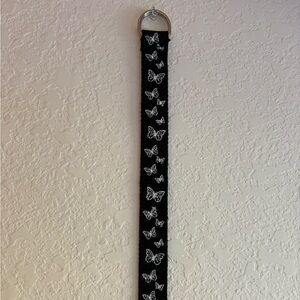 Black Butterfly Pattern Belt